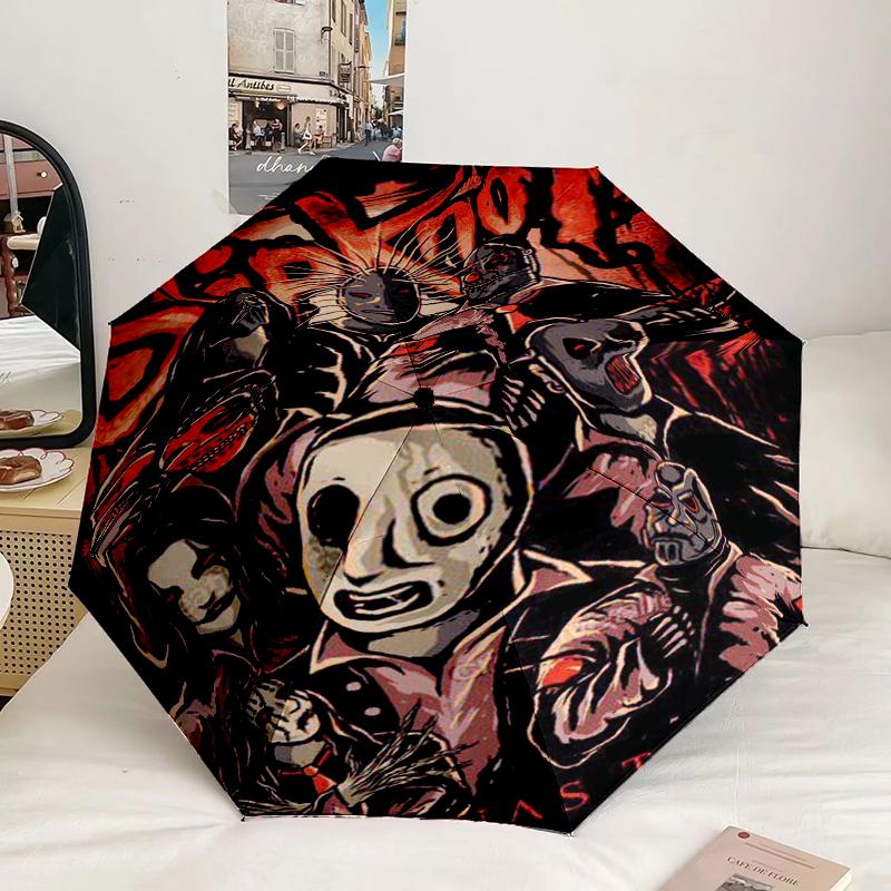 Rock Metal Music Band Collage Umbrella 8-Frame for Travel, Camping, Casual Lightweight Portable Umbrella, Essential for Every Family Holidays Gift