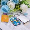 AEE4-30PCS Sublimation Keychain Blanks Double Side Heat Transfer Blanks MDF Blank Board Key Rings Blanks For DIY And Craft