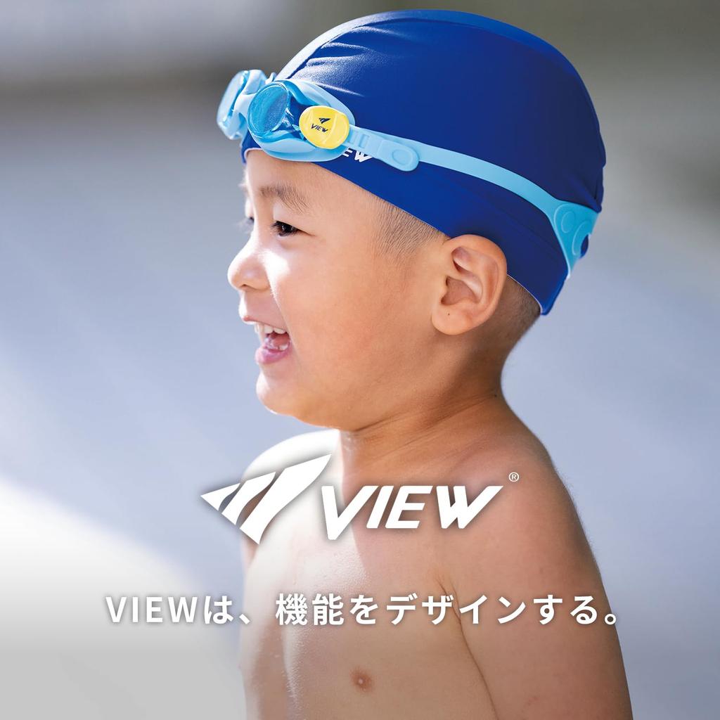 View Swimming Made in for Children Ages with SWIPE Easy Strap UV and Model V780JSA BK Goggles, Japan, 4-9, Anti-Fog Function, Adjustment, Protection,