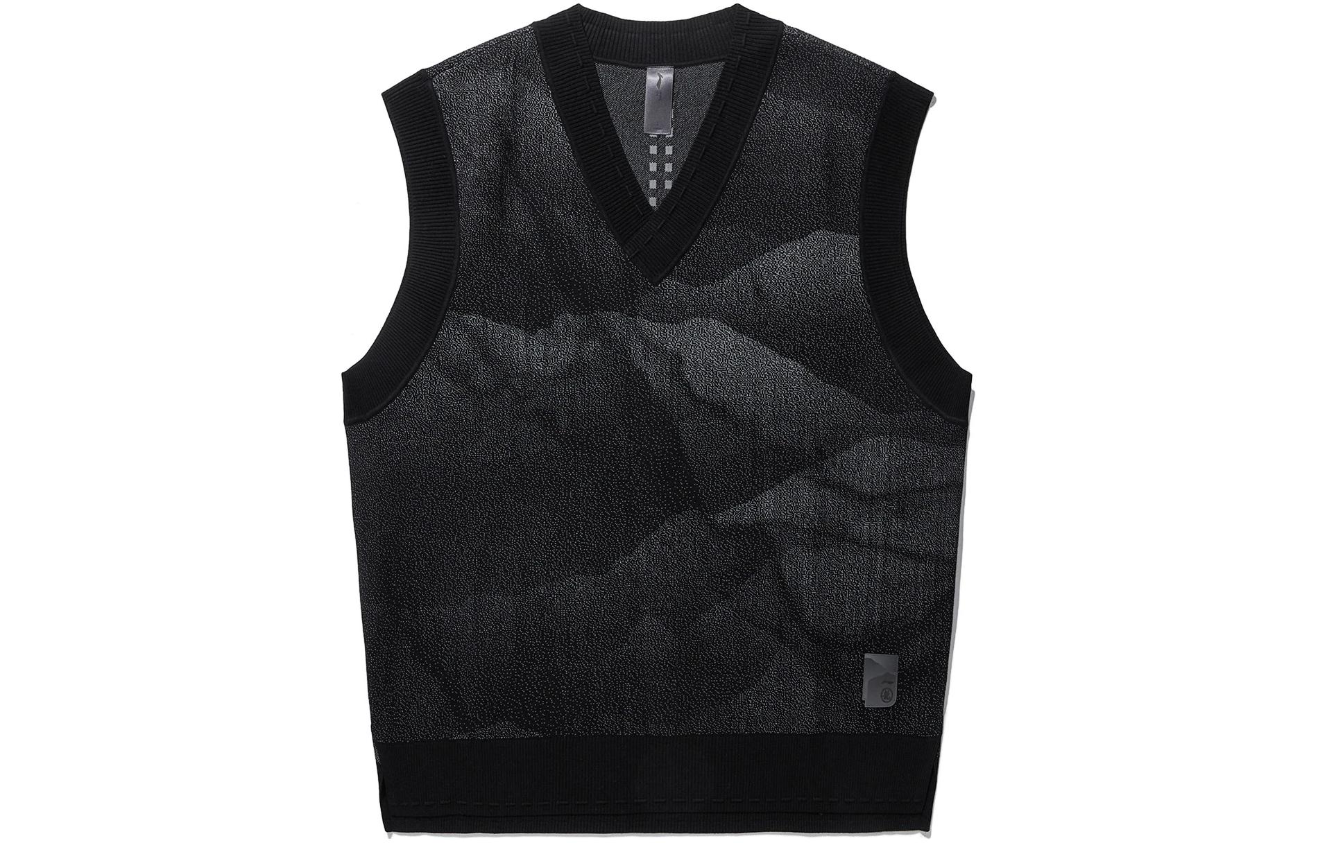 Li Ning Li Ning X Jackie Chan Knitwear Men s Black Shadow Gray Jacquard AMVU013-1 2XL