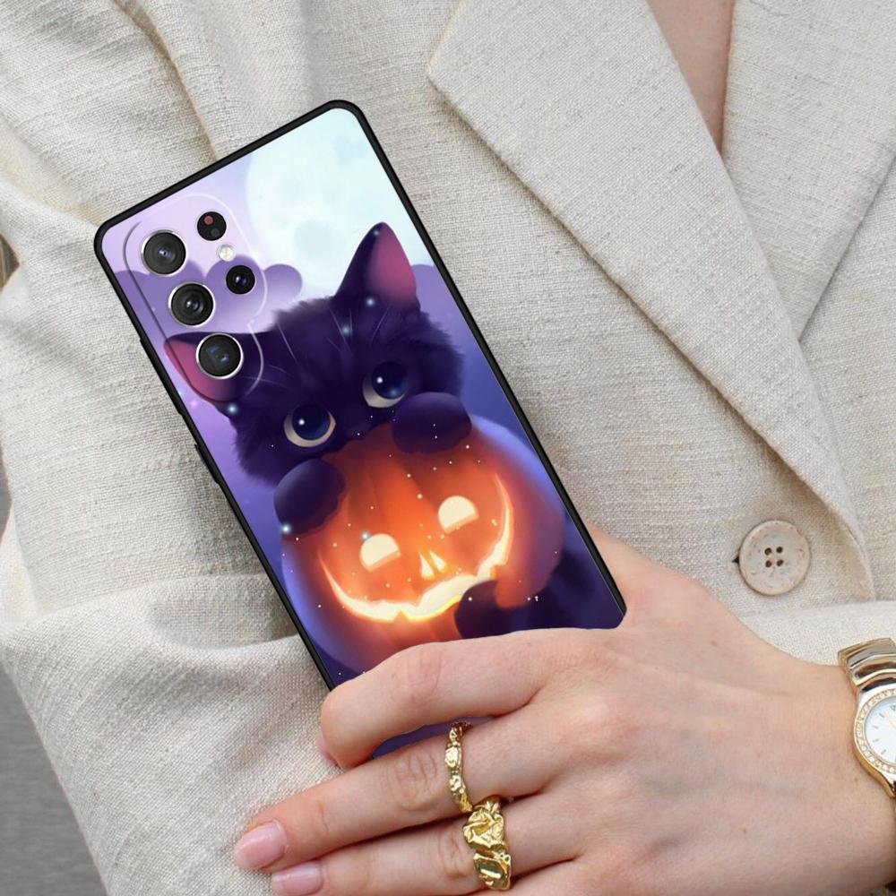 Funny Animal Cartoon Halloween Cat Cell Phone Case for Samsung Galaxy S26 Ultra S25 S24 S23 S22 S21 S20 Note10 Cover