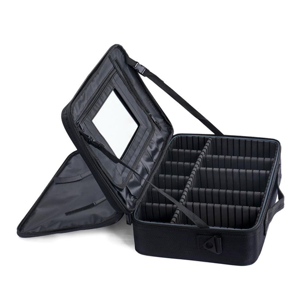Portable Large Capacity Makeup Bag Oxford Professional Cosmetic Case 3 Stage Kit Waterproof Makeup Storage Box Women