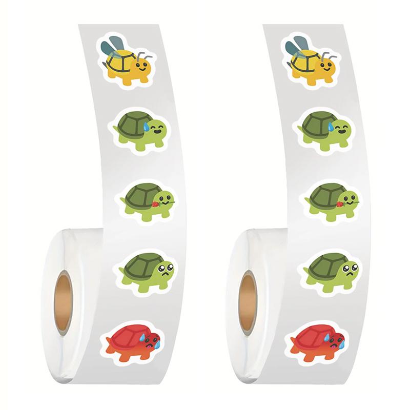 

WTEMPO DIY Roll of 500pcs Cute Turtle Stickers for Scrapbooking Journaling Laptops Cartoon Anime & DIY Crafts Sea Turtle Decorative Stickers 2roll разноцветный