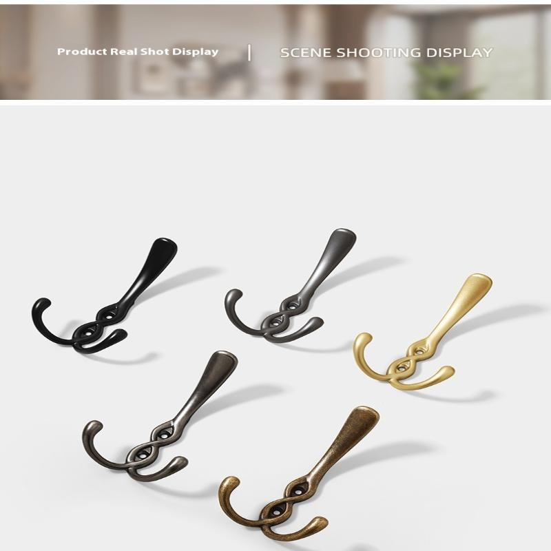 1Pcs Zinc Alloy Bronze Wall Mounted Hook Rustic Key Coat Bag Hat Hanger Robe Hooks Hanging Kitchen Bathroom Room Coat Rack Hooks