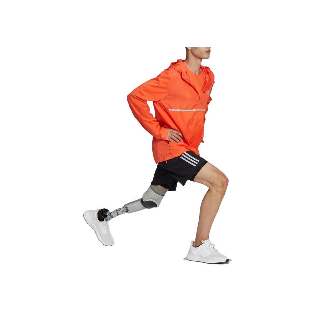 Adidas Letter Print Fitted Long Sleeve Zip Hoodie Jacket Men jackets Orange HL3959