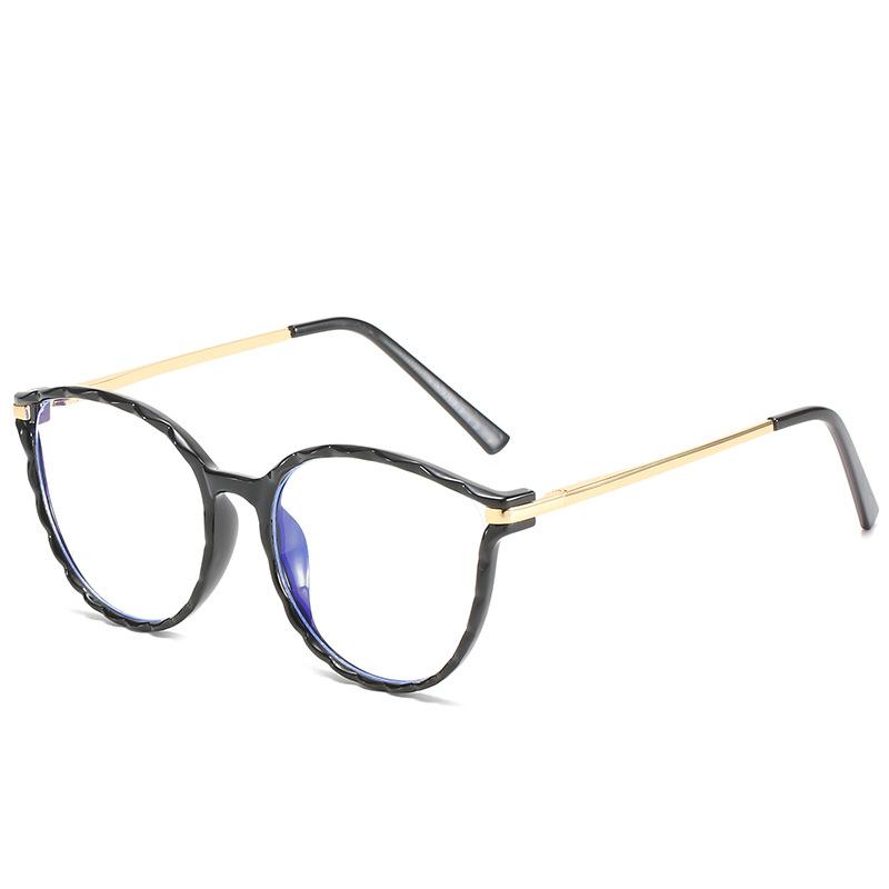 Tr90 Anti-Blue Glasses Retro Round Frame Trendy Metal Legs Men And Women Can Match Myopia Glasses