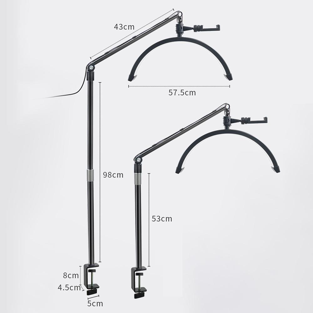 Andoer HD-M30X 36W Desktop LED Video Light Half-moon Shaped Fill Light Bi-color Light 3200K-5600K