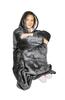 Gray Tv Poncho With Hoodie - Fur Trim, Warm, Long Sleeve, Large Pocket