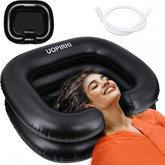 Портативный надувной таз для мытья волос для лежачих больных - Мойте волосы в постели с помощью надувной раковины для шампуня. Таз для мытья волос для