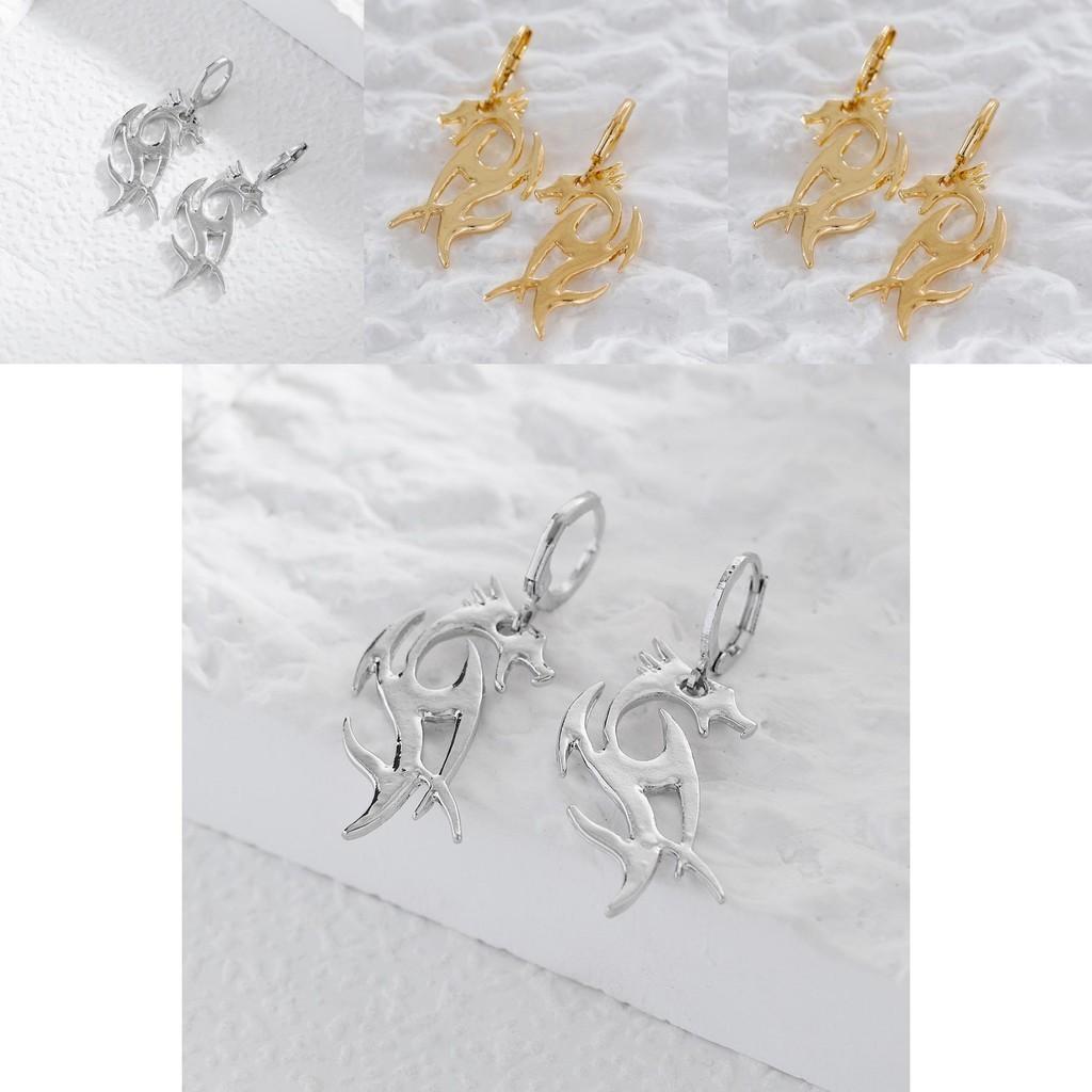 Contemporary Alloy Dragon Earrings For Women Fashion Street Style