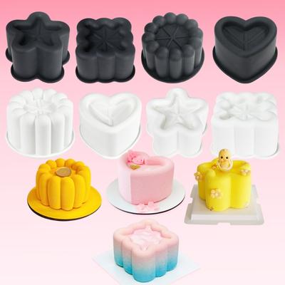 Versatile Silicone Baking Mold for Dessert Making Candle Crafting Heart Star Shapes Non-Stick Easy Demold Multi-Purpose DIY Tool