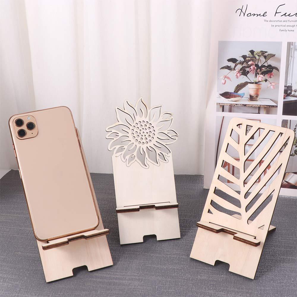 with Charging Port Desktop Phone Holder Wood Cellphone Standing Home Decor Stand Bracket  Home
