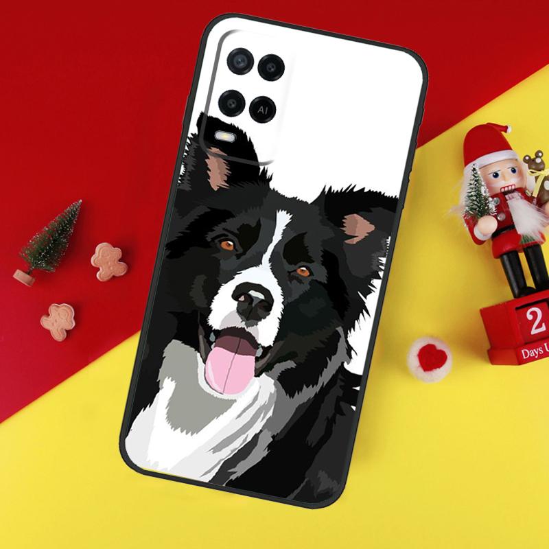 Border Collie Watercolor Case For Oppo A38 A18 A58 A78 A98 A74 A94 A54 A80 A60 A40 A96 A76 A16 A15 A17 A57 A5 A6 Pro