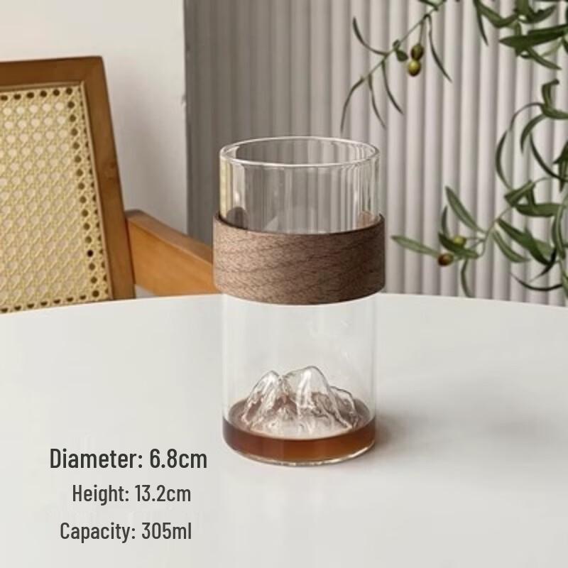 Qianxing High Borosilicate Glass Cup with Bamboo Base