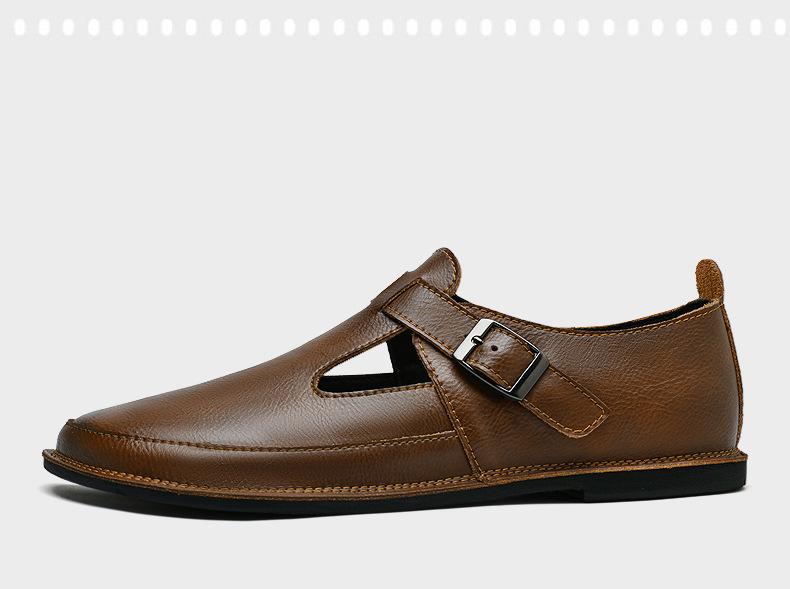 Spring Autumn 2025 Men's Business Casual Slip-On Leather Shoes with Soft Sole and Upper