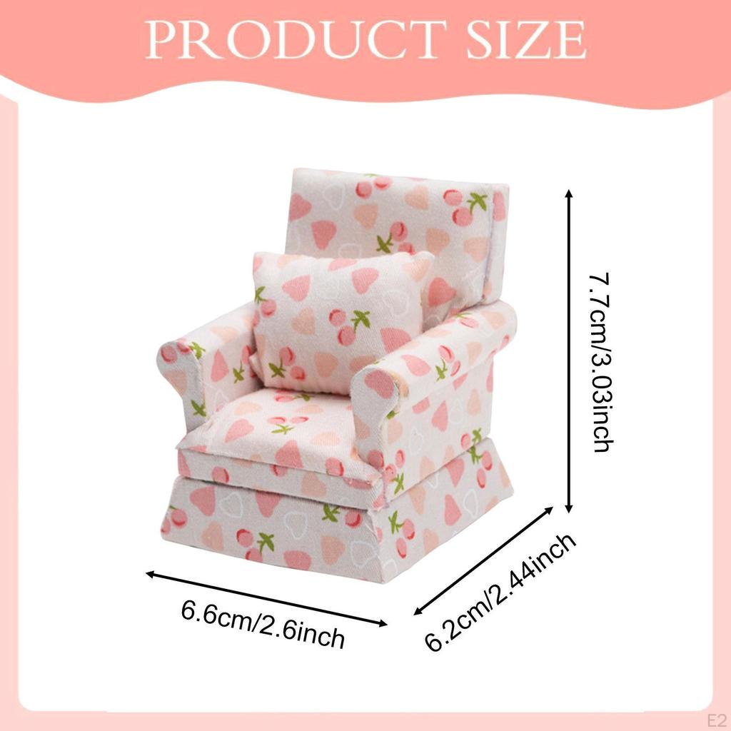 Dollhouse Couch , 1/12 Scale, Birthday Gift, Ornament Modern Accessories Sofa