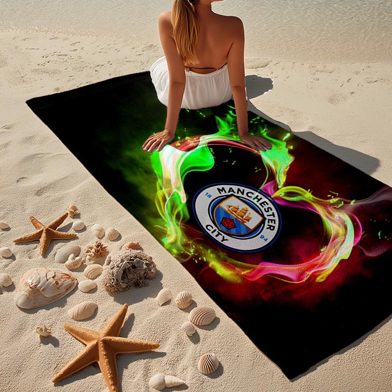 1PC Football Manchester Crest Beach Towel - Soft, Absorbent Microfiber, Lightweight, Ideal for The Beach, Parties, Travel, Camping fan gifts