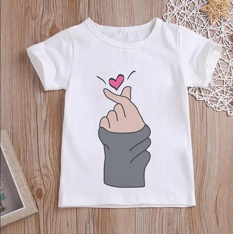 New Girls Than Heart Print T Shirt Unisex Harajuku Tee Clothes Cartoon Top Kids Girls Summer Polyester Fabric