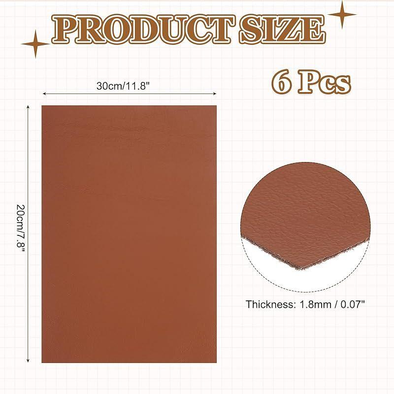 Used [New] uxcell Full Grain Leather Sheet 11.8" x 7.8" Natural Cowhide Fabric for DIY Craft Furniture Office Belt Book Cover Orange 6 Pieces
