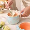 Cute Bowknot Ceramic Bowl with Handle, Aesthetic Salad, Dessert & Breakfast Oatmeal Bowl