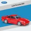 1/24 skala WELLY Porsche 959 aluminiowy Model samochodu Diecasts metalowe pojazdy zabawkowe Model samochodu wysoka kolekcja symulacyjna prezenty dla dzieci