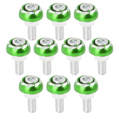License Plate Bolts License Plate Screws Motorcycle License Plate Bolts Metal 6mm 10pcs Green
