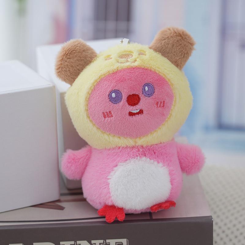 Charming Yellow Bear Plush Keychain With Black Eyes Soft Pp Cotton Cat Doll Purple Eyes
