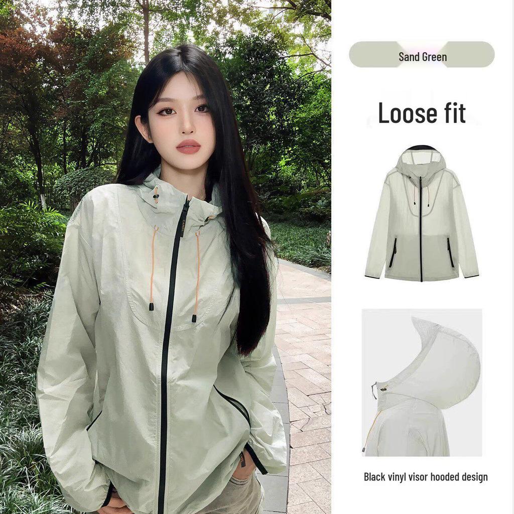 Luotuo 2026 Women's Hooded Sun Protection Jacket - Lightweight Ice Silk for Outdoor Summer Wear