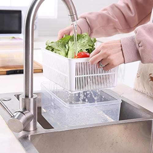 Vacuum-sealed Food Storage Container for Frozen Rice, Vegetables, Fruits, and Other Small Items. Refrigerator Storage Case with Lid, Perfect for Stori