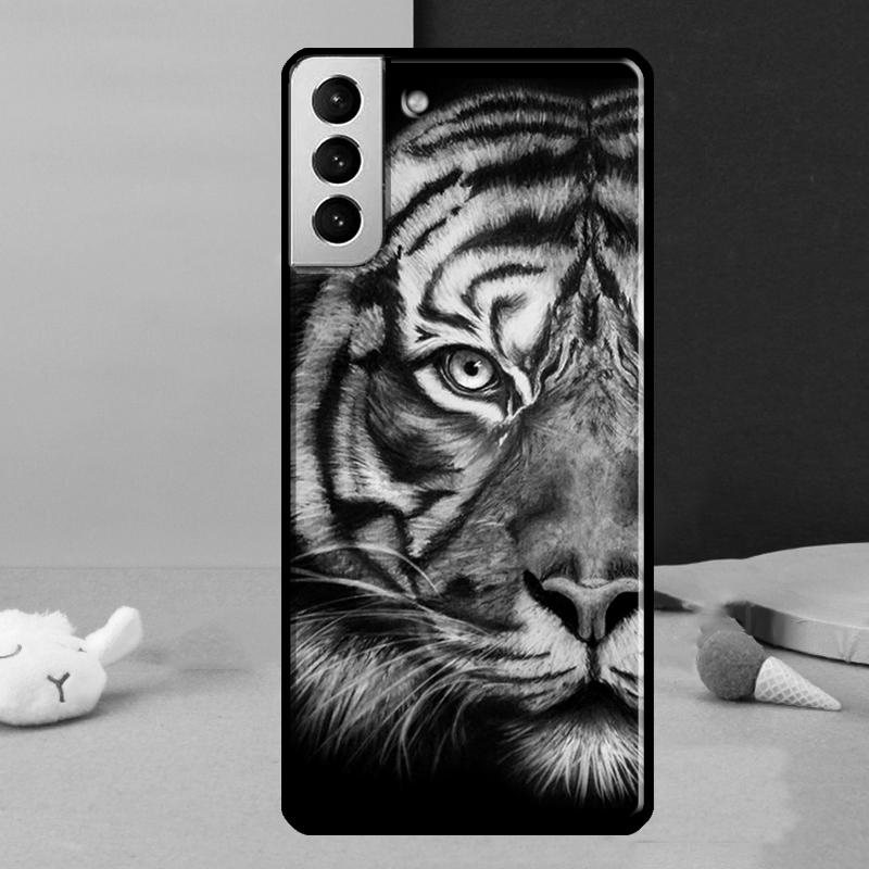 Lion Tiger Face Phone Case For Samsung Galaxy S25 Ultra S24 S23 Ultra S9 S10 S20 S21 S22 Plus S24 FE Cover