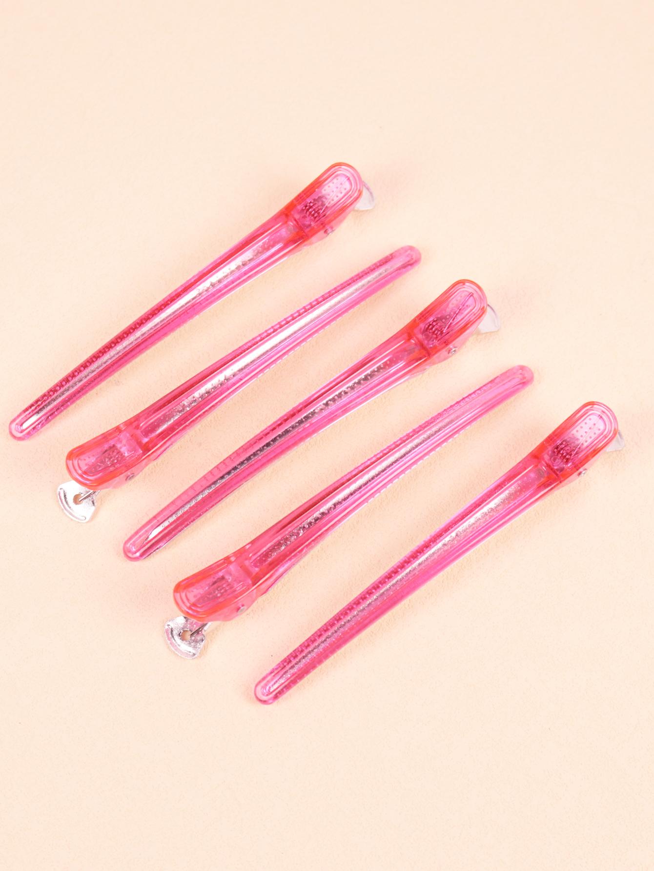 

5pcs duckbill crystal transparent hair clip professional hair salon plastic hair clip styling tool Special for real hair wigs