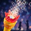 Outdoor Bubble Machine with Light-Up Pole Stand Adjustable Height Battery Operated Bubble Blower Toy for Kids Backyard Fun
