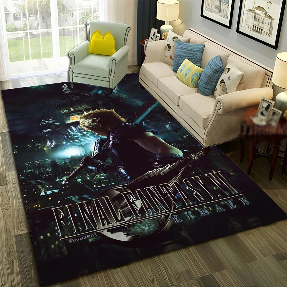 3D Final Fantasy Game Gamer FF14 HD Carpet Rug for Home Living Room Bedroom Sofa Doormat Decor,Child Area Rug Non slip Floor Mat