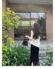 2025 Elegant Miyake Sleeveless Top & Pleated Tassel Midi Skirt Set for Women
