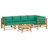 VidaXL Salon de jardin 6 pcs avec coussins vert bambou 3155169