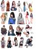Stickers 24PCS Cartoon Girls Stickers Crafts And Scrapbooking Stickers Book Student Label Decorative Sticker DIY Stationery