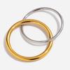 Niche Light Luxury High-end 18K Gold, Color Matching Double Ring Ring Jewelry