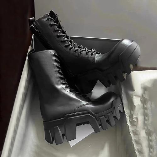 2024 New Women Boots Casual Shoes Leather Ankle Chelsea Boots Ladies Classic Punk Platform High Heels platform boots