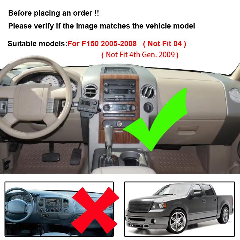 For Ford F-150 F150 XI 2003-2008 Car Dashboard Sun Shade Cover Instrument Desk Non-slip Dash Board Sun Shade Anti-UV Pad Mat