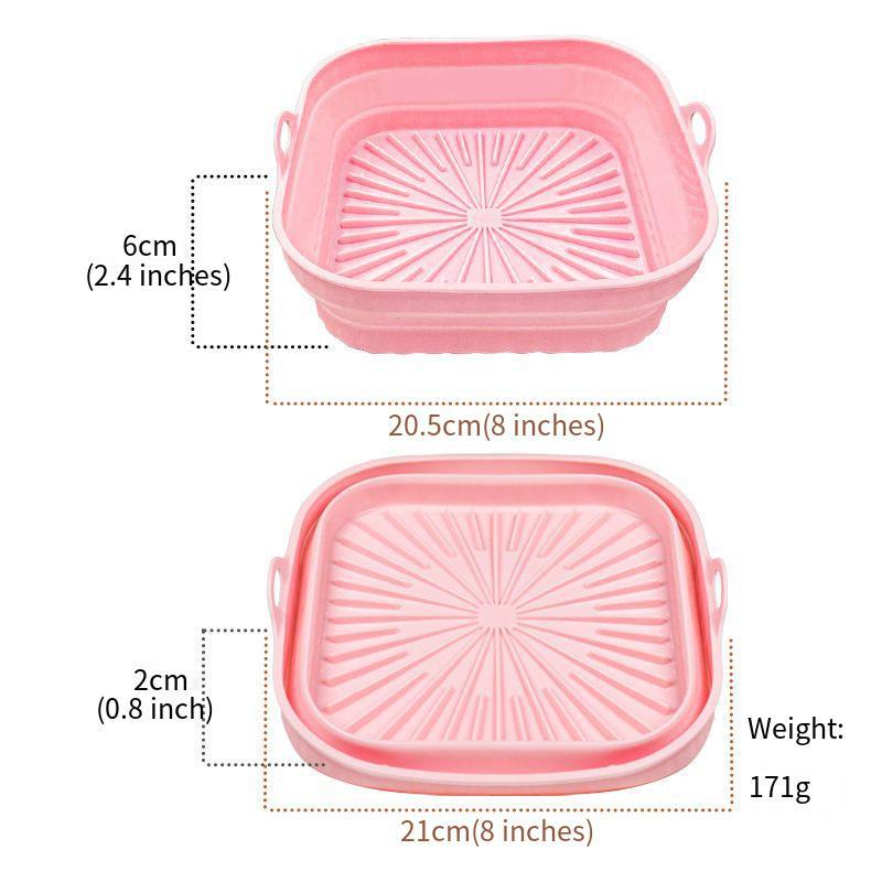 Air Fryer Mat Mmultifunctional Silicone Microwave Oven Baking Tray Mat Heat-resistant Reusable Foldable Space Saving Convenient