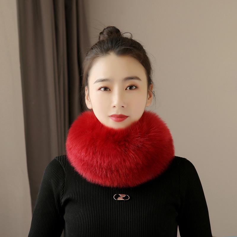 Koreansk Imitationsrävpälssjal: Shanhelian-stil, Tjock varm krage för kvinnor, Höst/Vinter