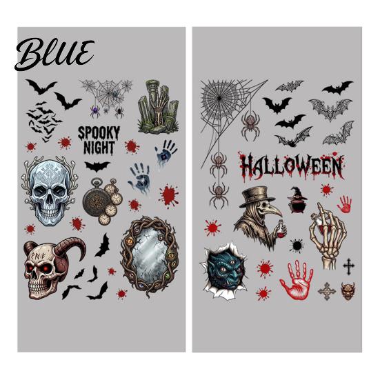 Static Cling Decals Halloween Electrostatic Glass Stickers Skull Demon Blood Handprints Bats Scary Window Outdoor Sticker Clings Spooky Stickers for