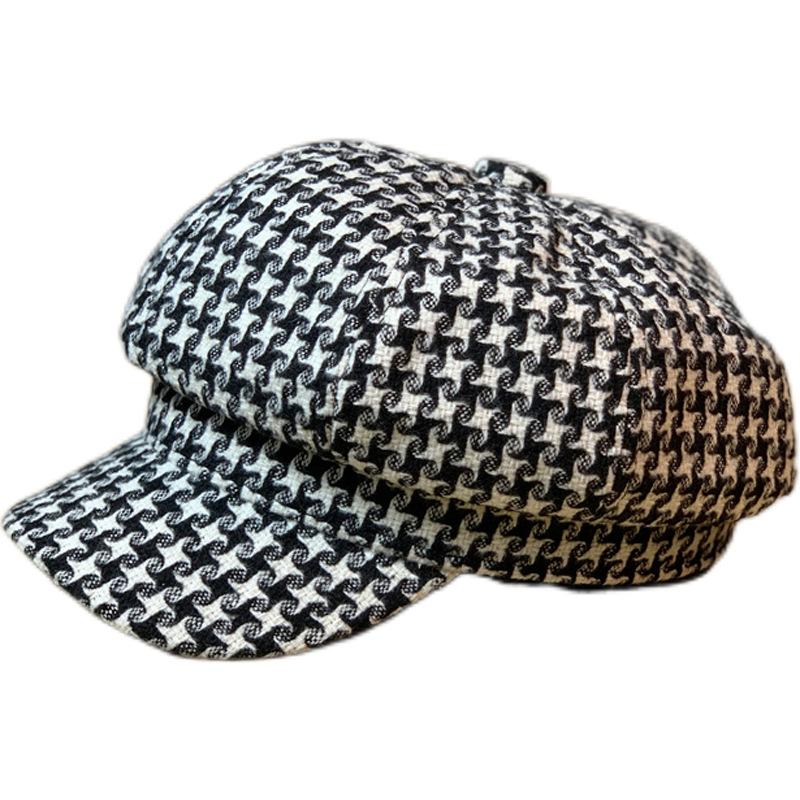 Octagonal Hat Women's Fashionable and Versatile Autumn and Winter Retro British Painter Hat Korean Style Fashionable and Versatile Beret