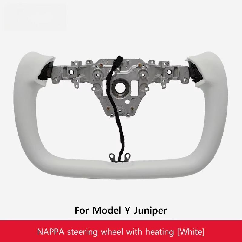 Nappa Leather Heated Steering Wheel Handle for Tesla Model Y Juniper 2025+ Personalized Racing Custom Steering Wheel Accessories