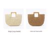Borsa Intrecciata Casual Fatta a Mano con Manico in Legno - Grande Capacità per Spiaggia Estiva e Viaggi