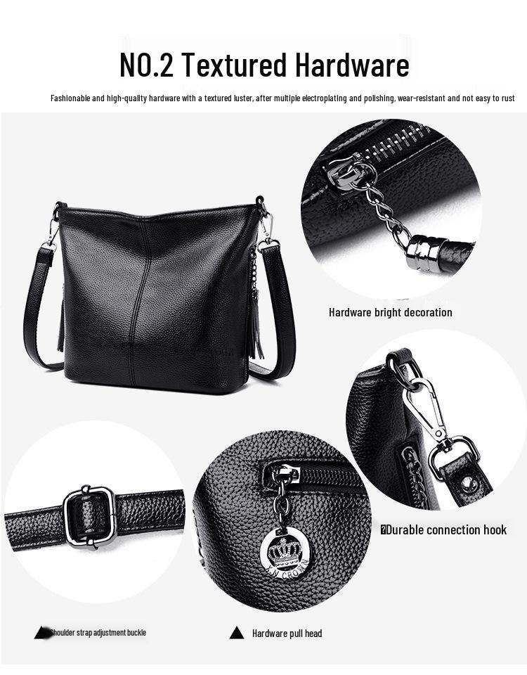 2022 European & American Retro Tassel Soft Leather Crossbody Bag - Casual, Versatile Single Shoulder Handbag for Women