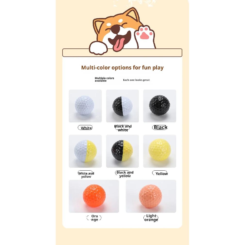 Durable Dog Toy Balls, Bite-Resistant Floating Rubber Golf Ball, Interactive Chew & Fetch Toy for Small Medium Dogs