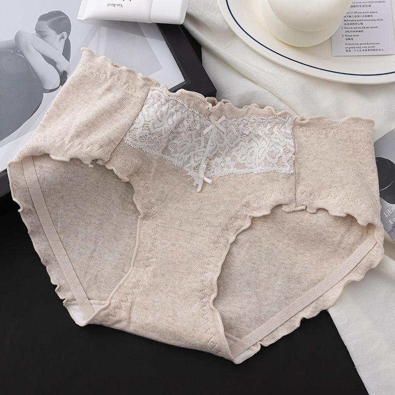 

Female Spring and Autumn Sweet Flange Colored Cotton 7A Bacteriostatic Extended Crotch Waist Triangle Briefs XL/XXL