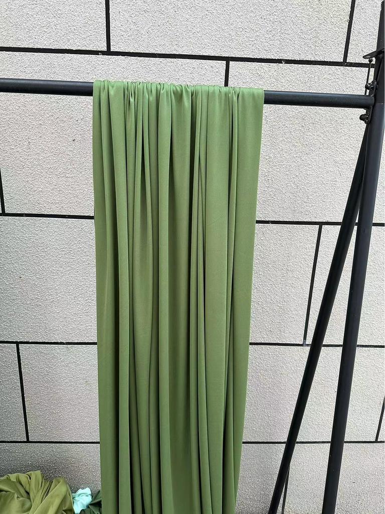 Green Stretch Milk Silk Fabric for Wedding and Hotel Drapes