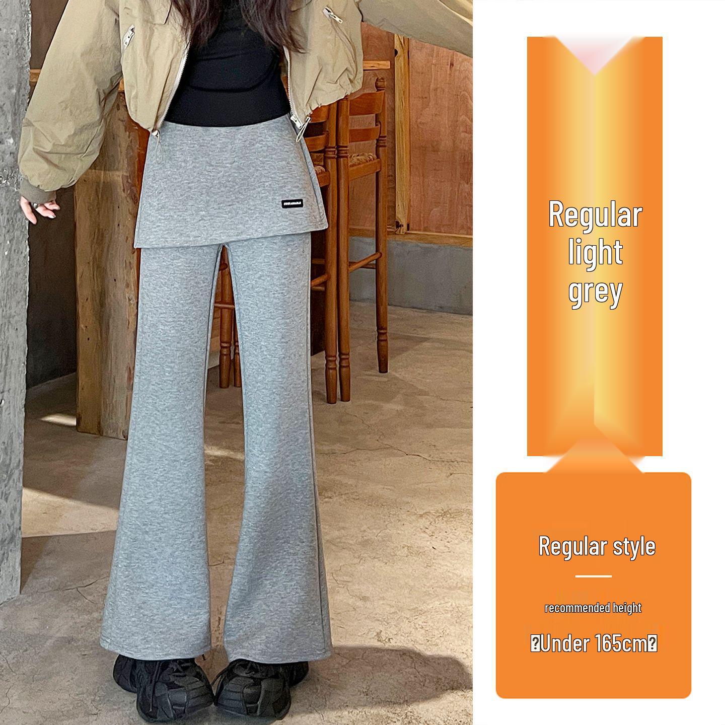 

Women s Spring 2026 High Waist Flare Harem Pants - Slimming Floor-Length Casual Style Light Gray Regular